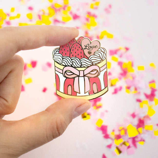 Strawberry Cake Enamel Pin